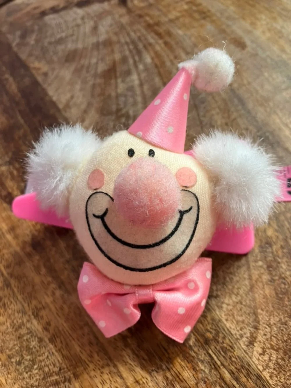 NEW Nici 90s Pink Clown Hair Clip for Kids with Pom-Pom Details